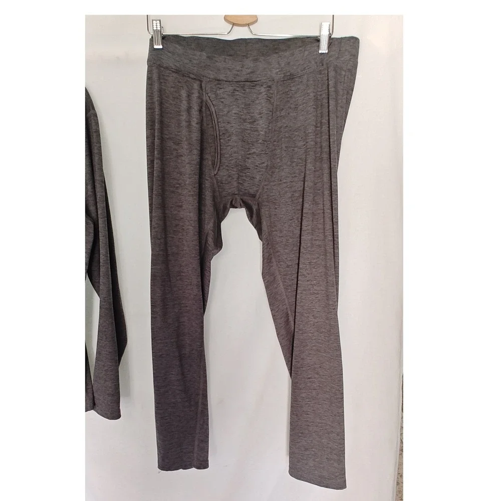 Savane Thermal Base Layer Set‎ Mens XL Gray Heather Long Sleeve Top Tights